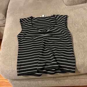 Bar III Black and White Striped Tank Top